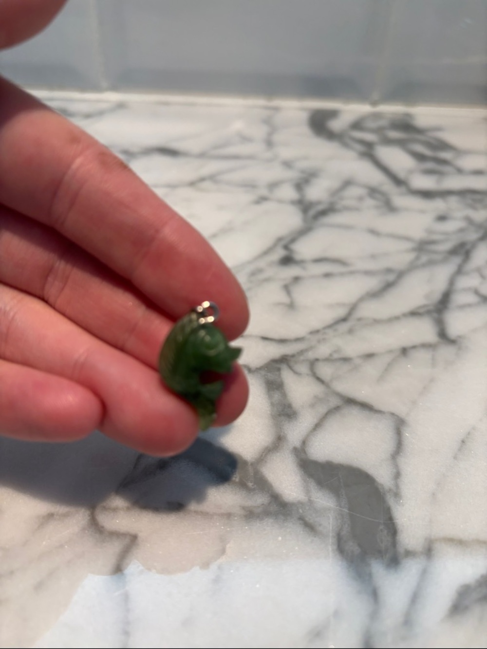 Auth Jade Fish Pendant/charm